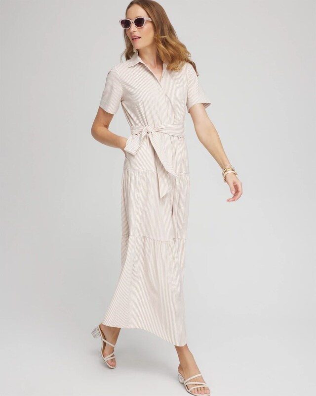 Poplin Stripe Shirt Dress - image 2